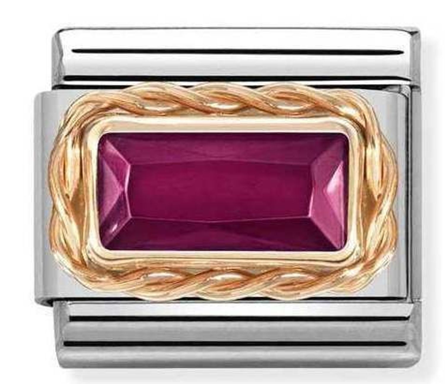 Nomination Link 9K zawieszka różowe złoto 'Bordowa cyrkonia' 430604 005.jpg